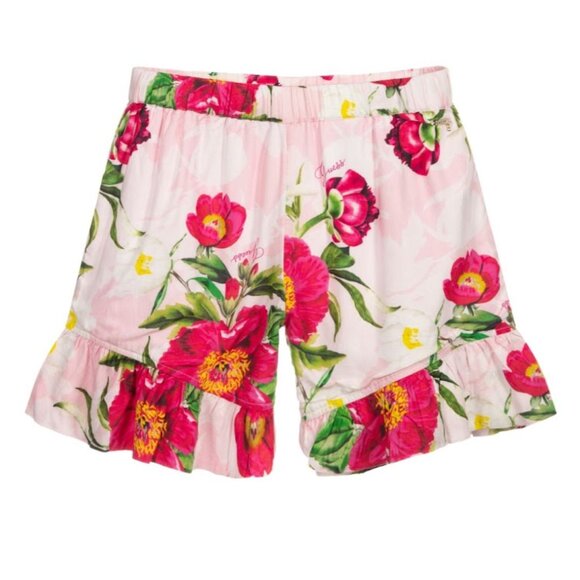 GUESS Teen Girl Trouser Shorts Floral Pattern Lined Elastic Waist Size 10 - Picture 1 of 11